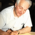 Professor Eryk Infeld, working