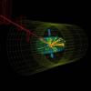  A proton-collision event recorded by the CMS detector (CMS/Open Data Portal)