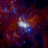 Zdjęcie otoczenia Sagittariusa A* wykonane przez teleskop kosmiczny Chandra, pracujący w zakresie promieni rentgenowskich. Credit: NASA/CXC/MIT/F. Baganoff, R. Shcherbakov et al.