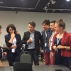 Adam Zadrożny, nn, Paweł Posielężny, Arkadiusz Ćwiek, Marianna Zadrożna and Weronika Boruc chat with Minister Anna Streżyńska, second from the left (photo Anna Boruc)
