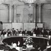 A.Sołtan (frst from left behind the table) participates in a celebration in Dubna (source: family archive)